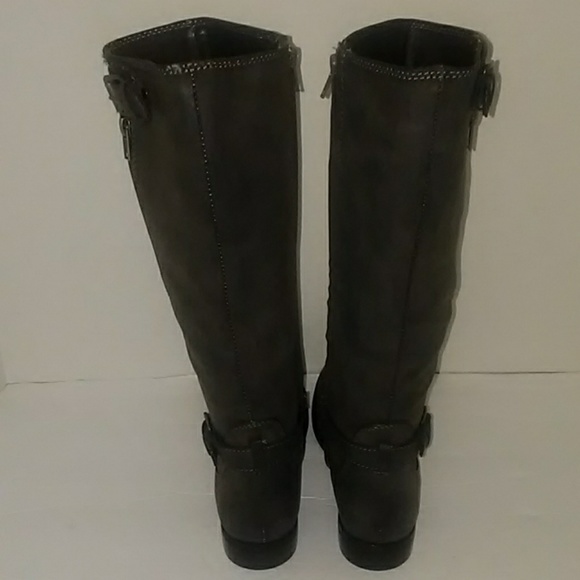 Report Shoes Womens Gray Leather Riding Boots Size 8m Poshmark